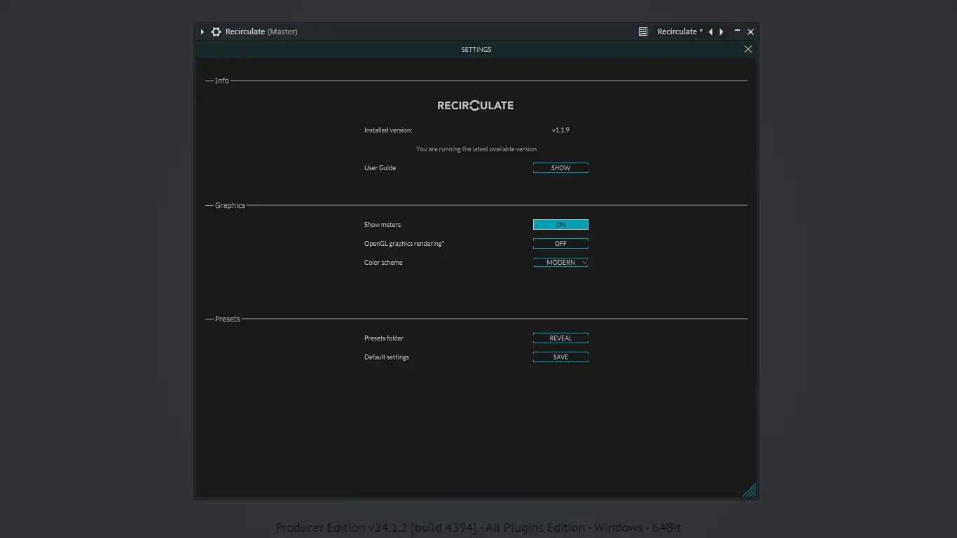 Установка Newfangled Audio - Recirculate 1.1.9 VST, VST 3, AAX (x64) RePack by R2R [En]