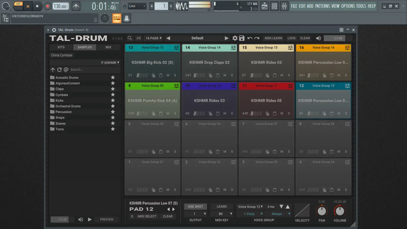Установка Togu Audio Line - TAL-Drum 1.0.0 VSTi, VSTi 3, AAX (x64) [En]