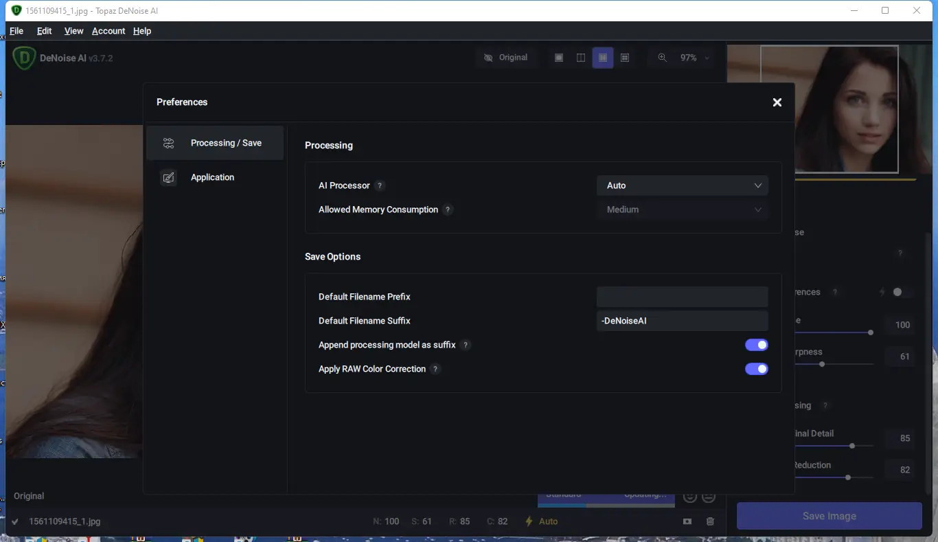 Установка Topaz DeNoise AI 3.7.2 (x64) Portable by 7997 [En]