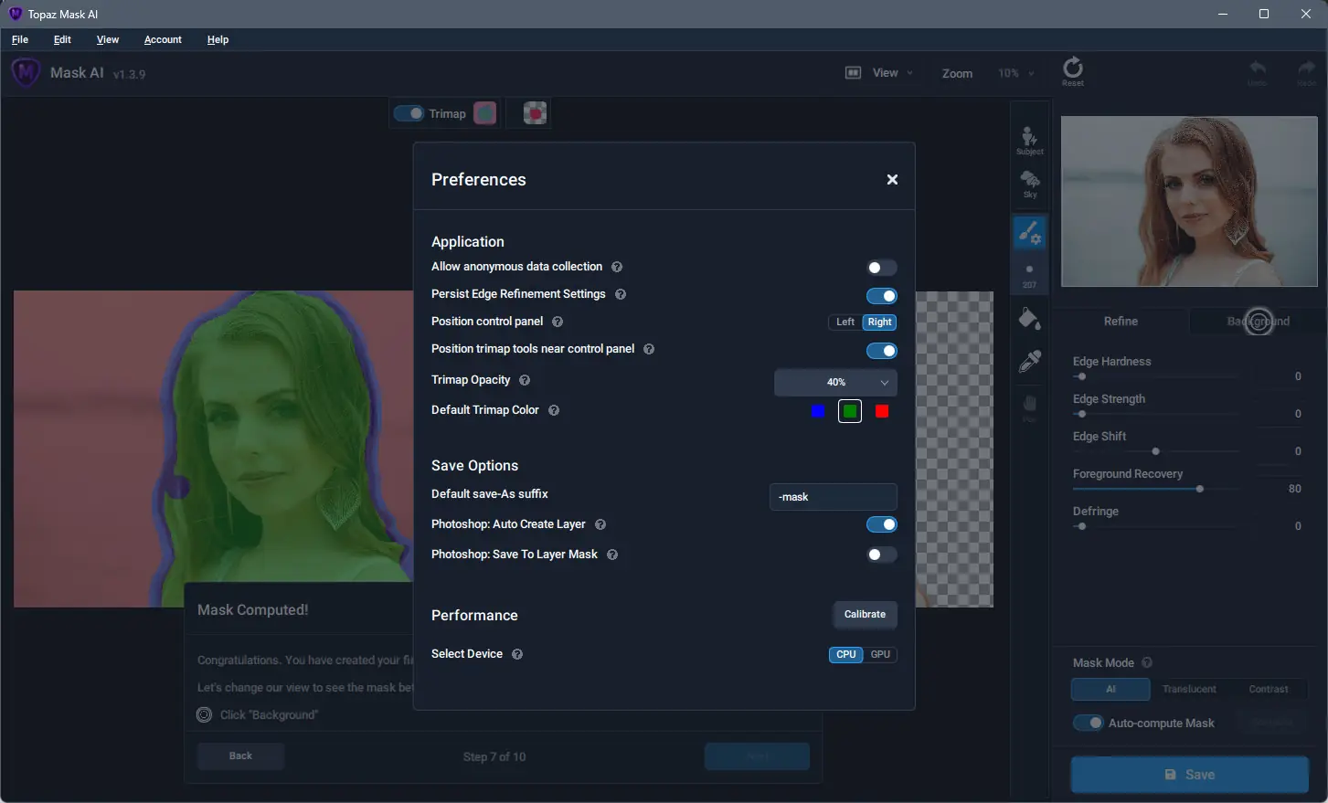Установка Topaz Mask AI 1.3.9 RePack (& Portable) by elchupacabra [En]