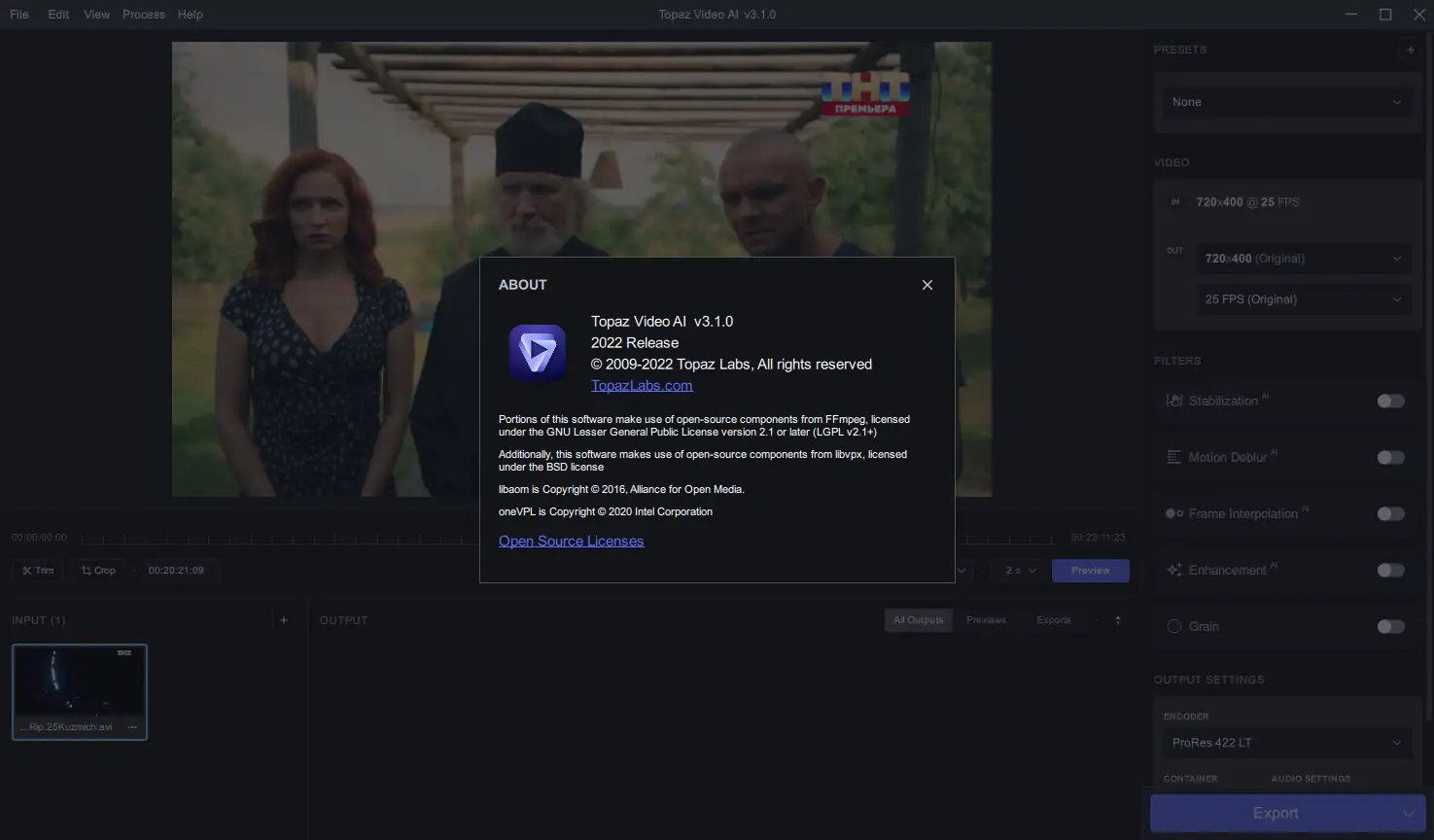 Установка Topaz Video AI 3.1.0 (x64) Portable by 7997 [En]