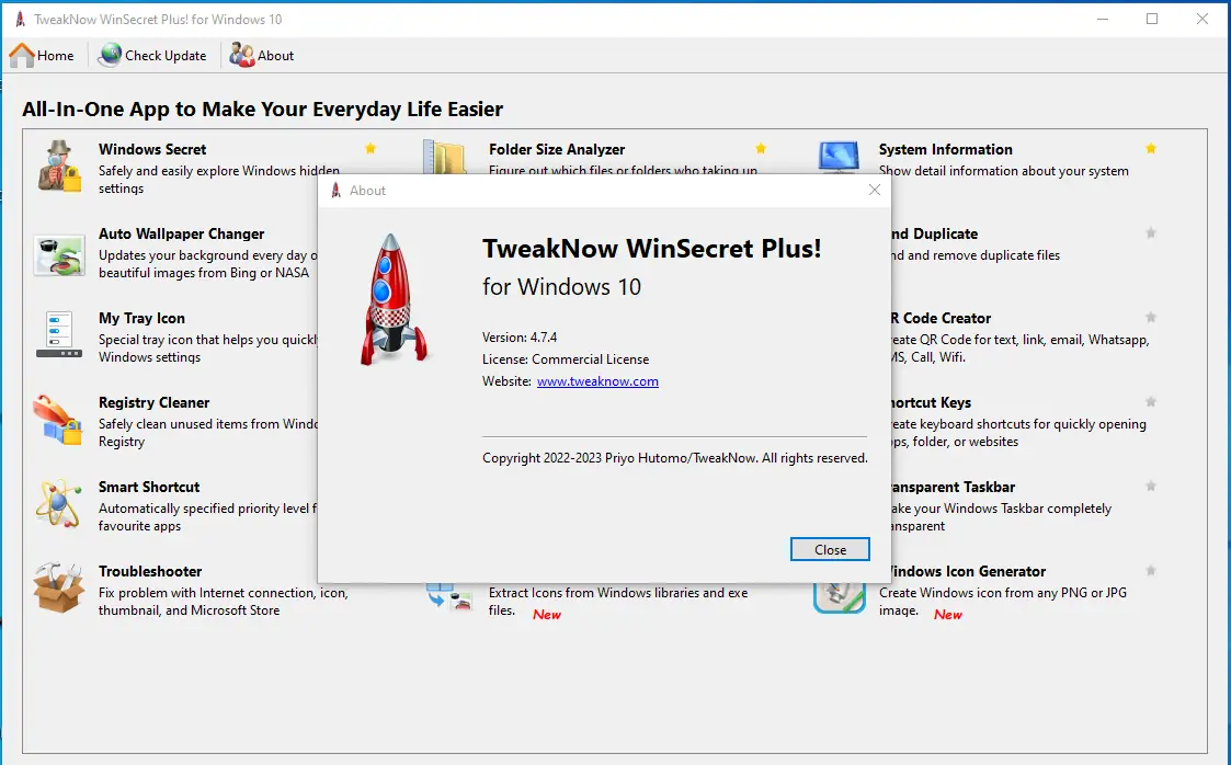 Установка TweakNow WinSecret Plus! 4.7.4 RePack (& Portable) by elchupacabra [En]