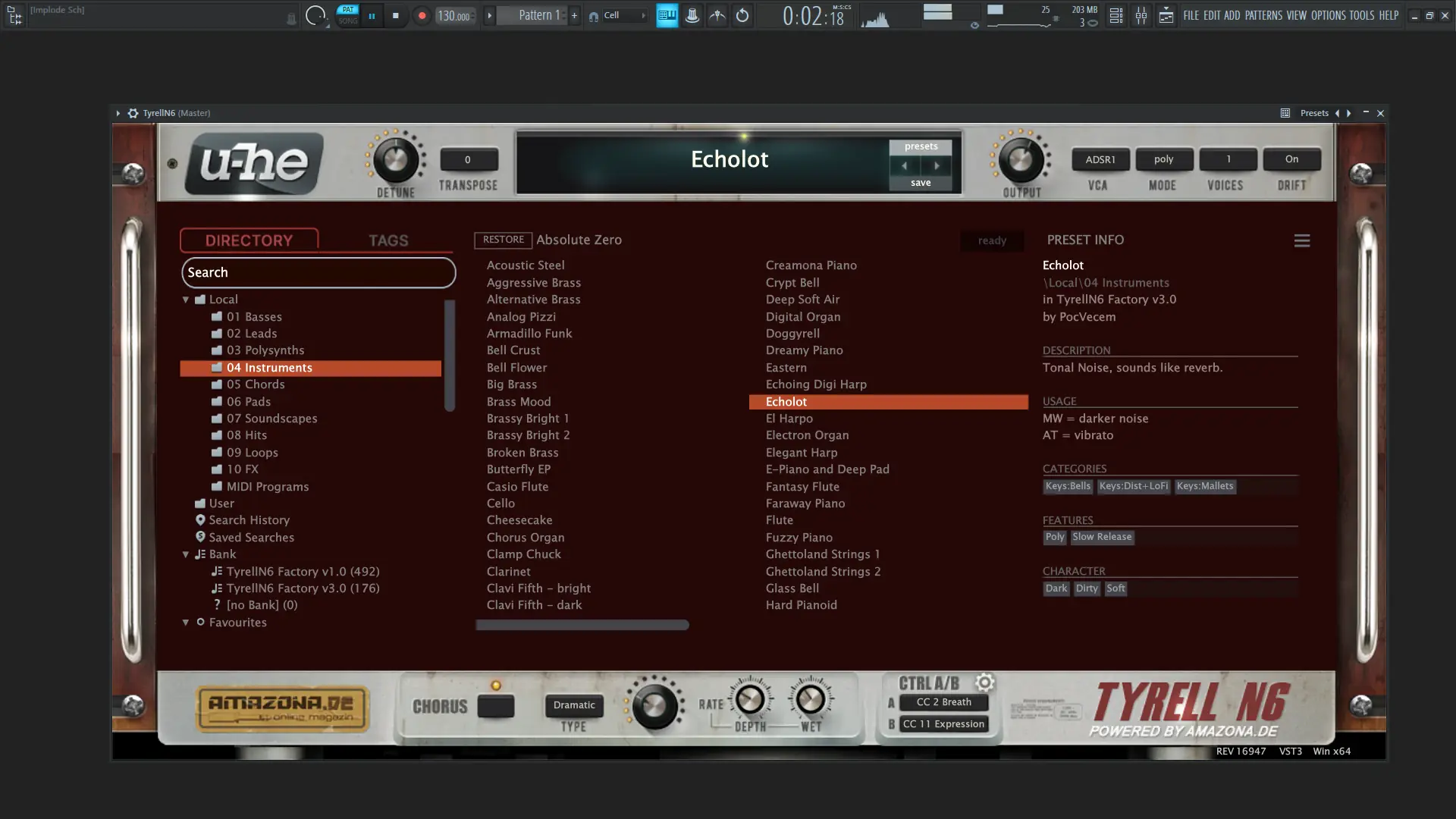 Установка u-he - TyrellN6 3.0.0 rev.16947 Beta VSTi, VSTi 3, AAX, CLAP (x86 x64) [En]