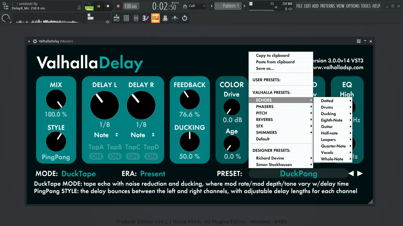 Установка Valhalla DSP - Valhalla Delay 3.0.0 VST, VST 3, AAX (x64) [En]