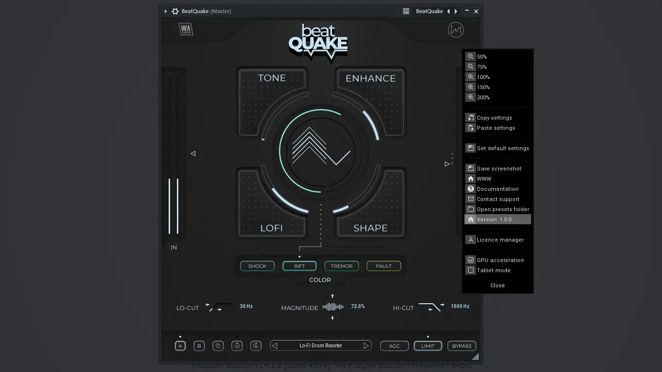Установка W.A. Production - BeatQuake 1.0.0 VST, VST3, AAX (x86 x64) [En]