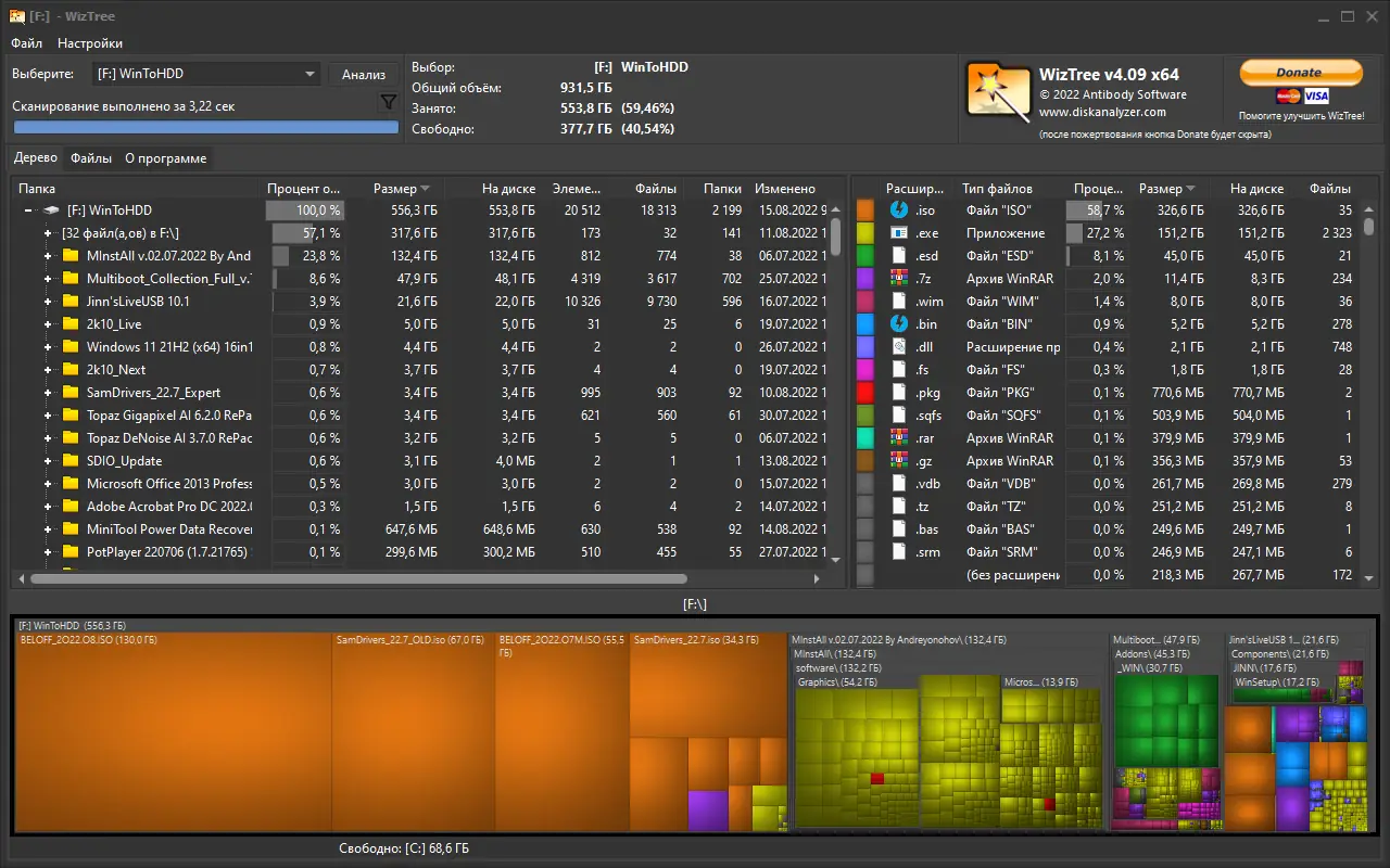 Установка WizTree 4.15 (2023) РС + Portable