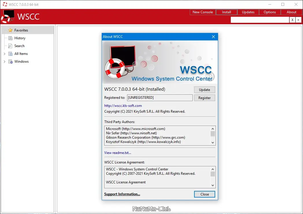 Установка WSCC (Windows System Control Center) 7.0.0.3 + Portable [En]
