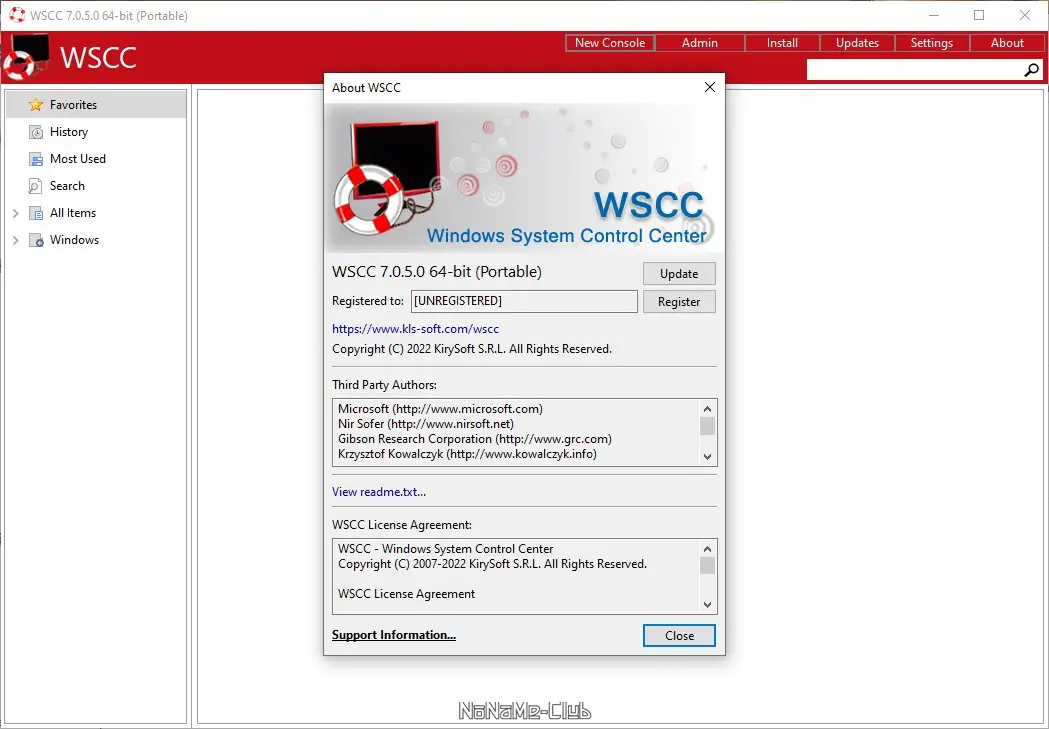 Установка WSCC (Windows System Control Center) 7.0.5.0 + Portable [En]