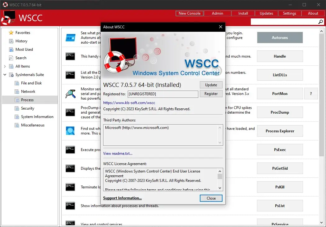 Установка WSCC (Windows System Control Center) 7.0.5.7 + Portable [En]